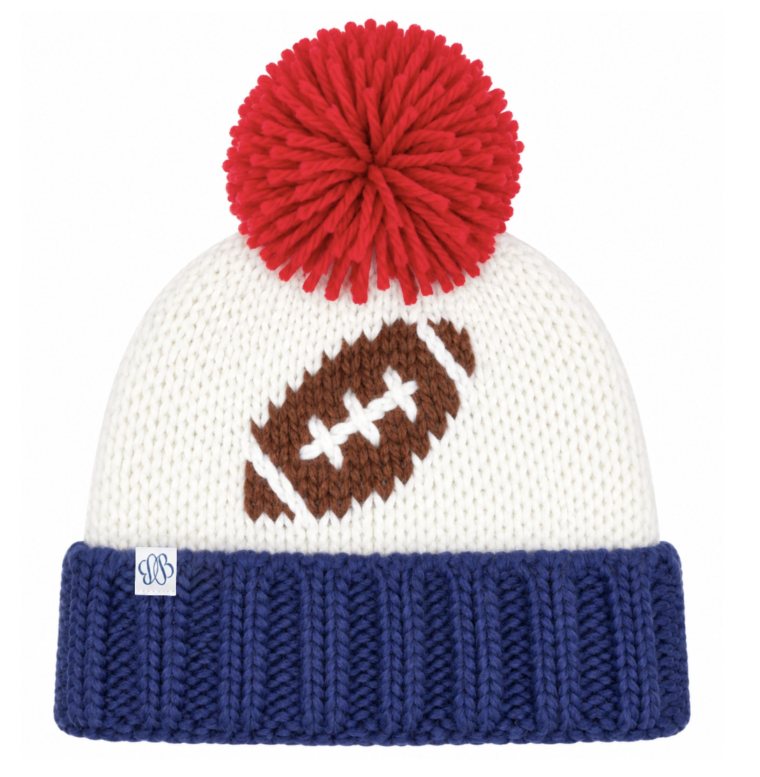 Bits & Bows Football Bobble Hat