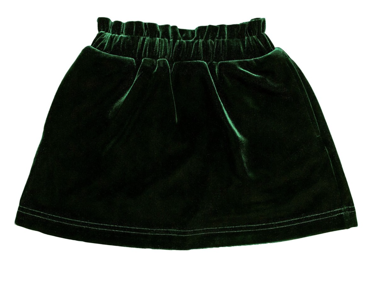 Belle Cher Green Velvet Skirt