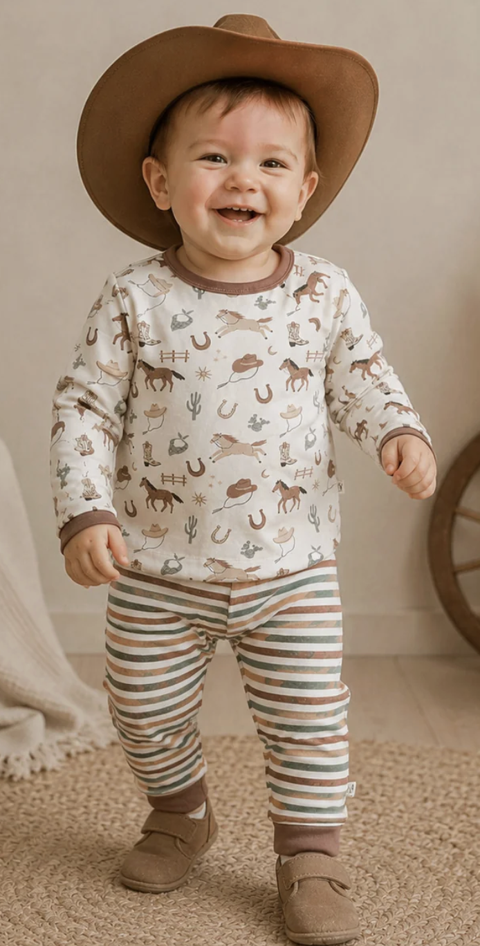 Viverano Howdy Horse Baby Tee & Jogger Set