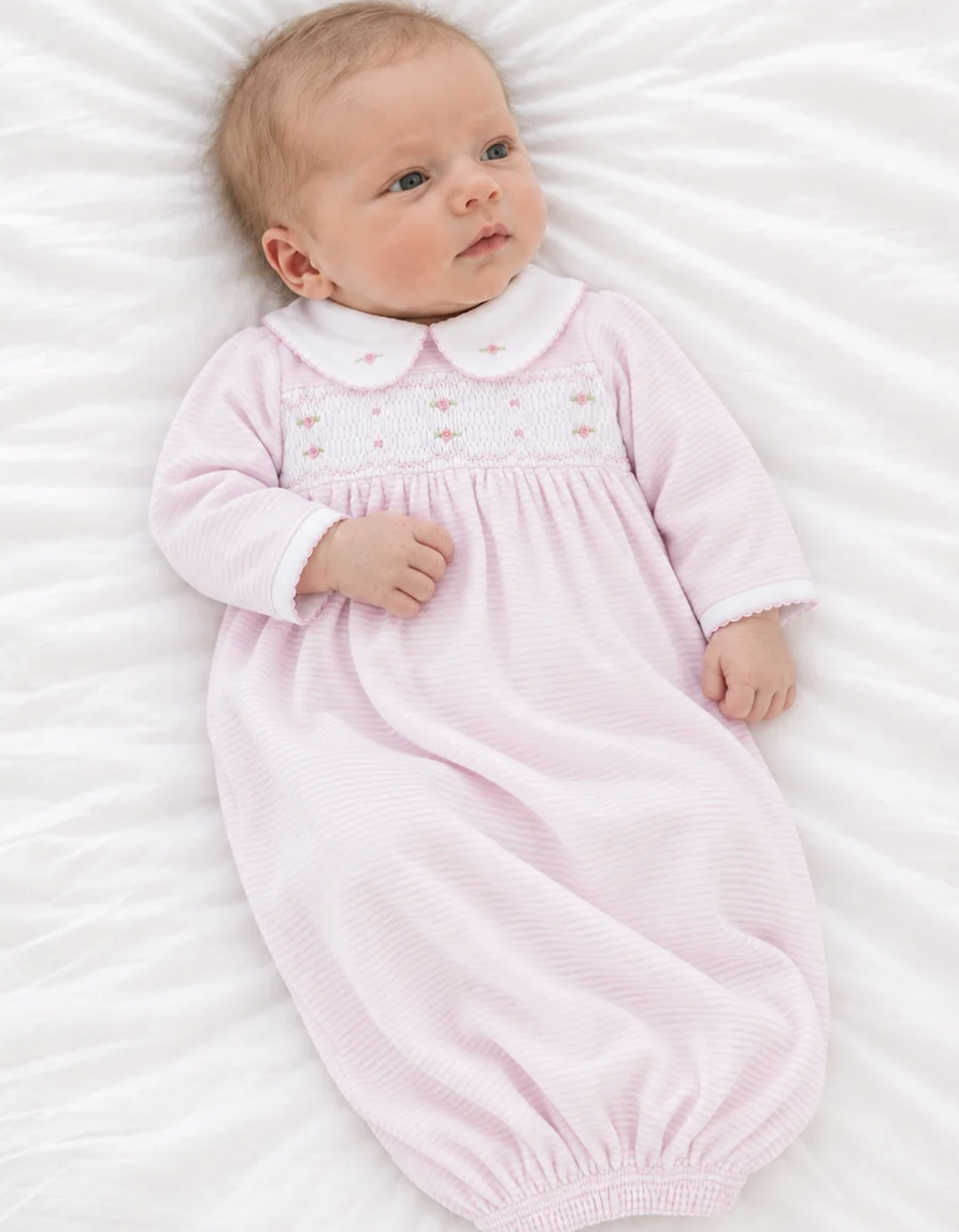 Magnolia Baby Anna Smocked Gown - Pink