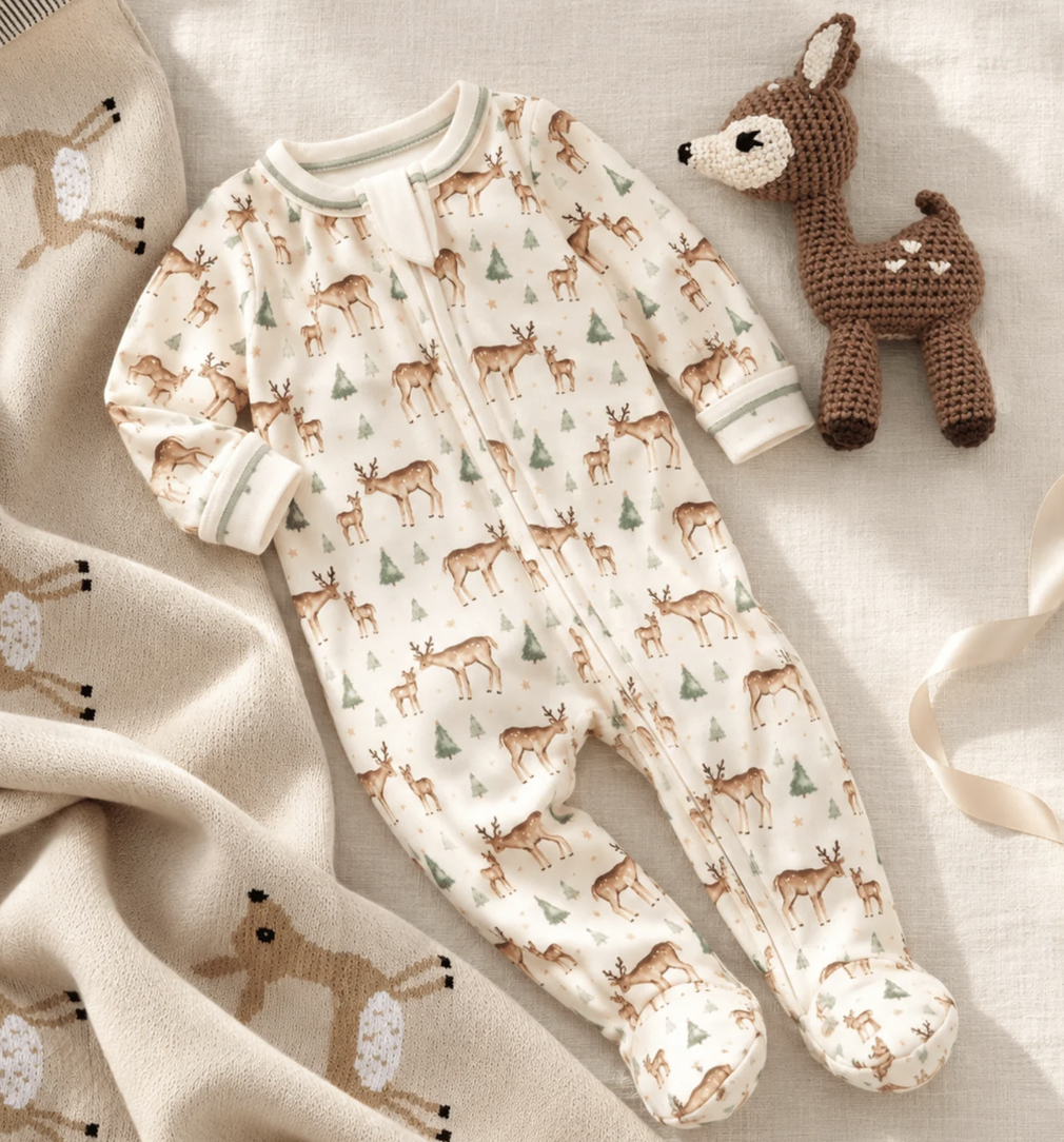 Magnolia Baby Woodland Buck Zip Playsuit