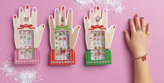 Mud Pie Christmas Nails and Jewerly Set