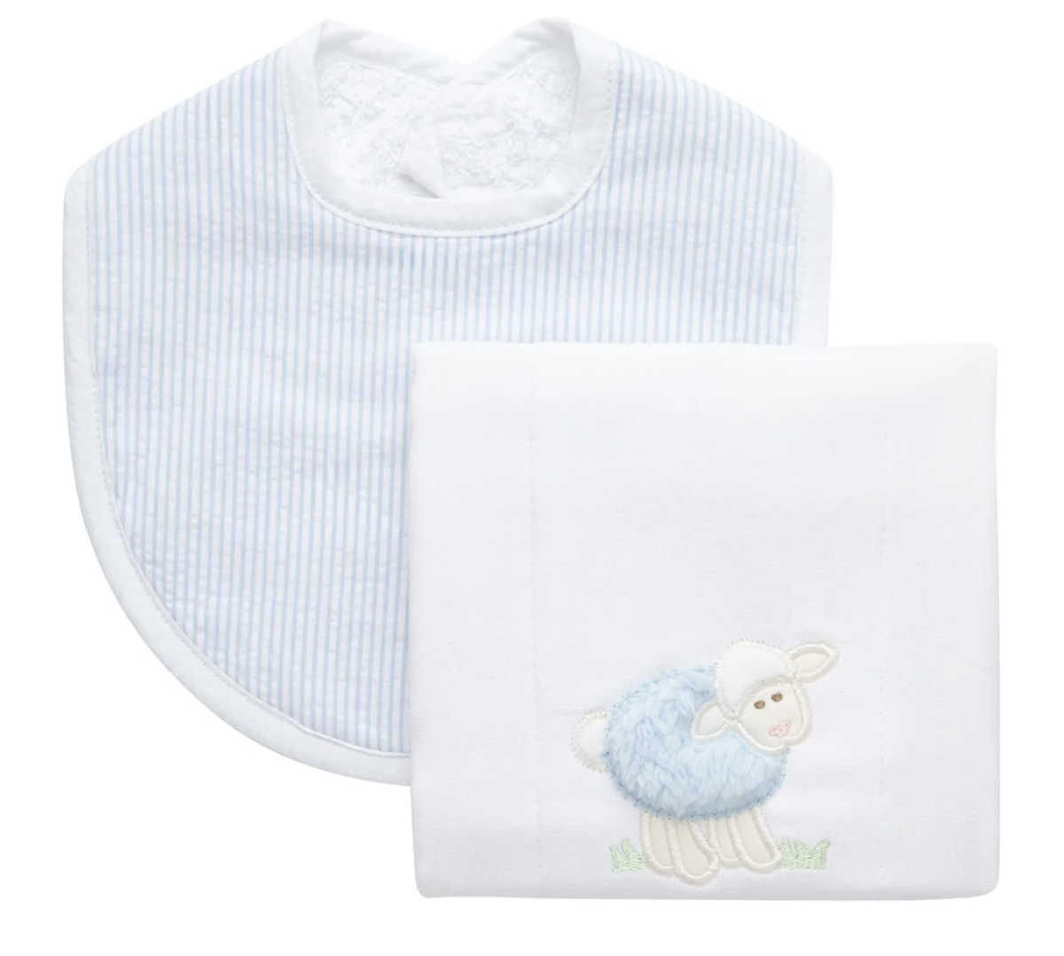 3marthas Baa-rillantly Soft Bib & Burp Set - Blue