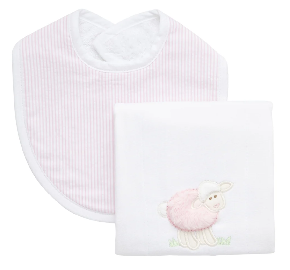 3marthas Baa-rilliantly Soft Bib & Burp Set - Pink