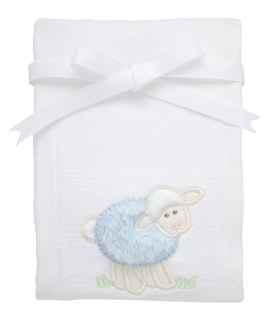 3marthas Baa-rillantly  Soft Burp Cloth - Blue