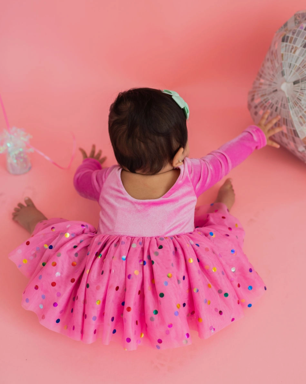 Ollie Jay Infant Bubblegum Confetti Luxury Dress