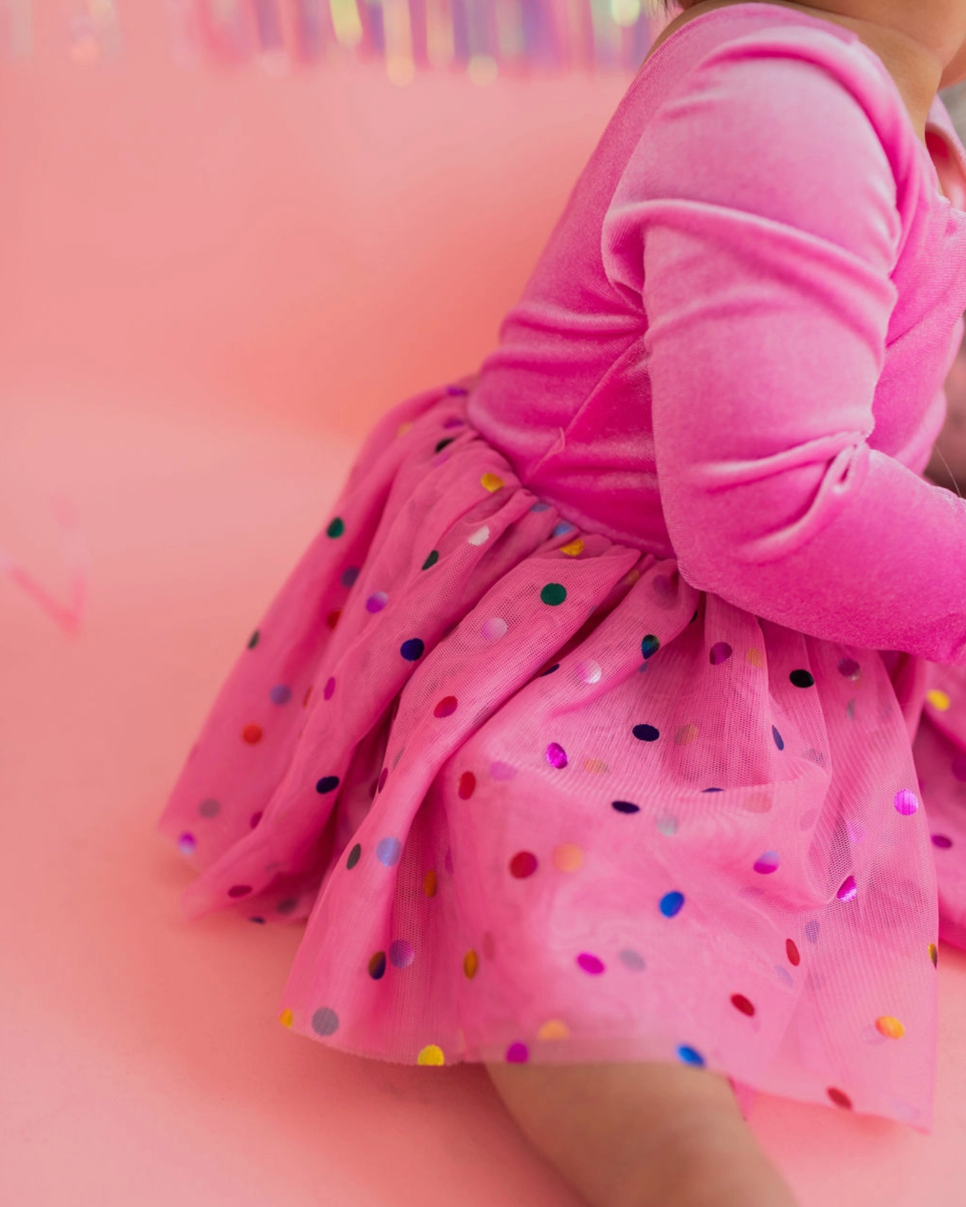 Ollie Jay Infant Bubblegum Confetti Luxury Dress