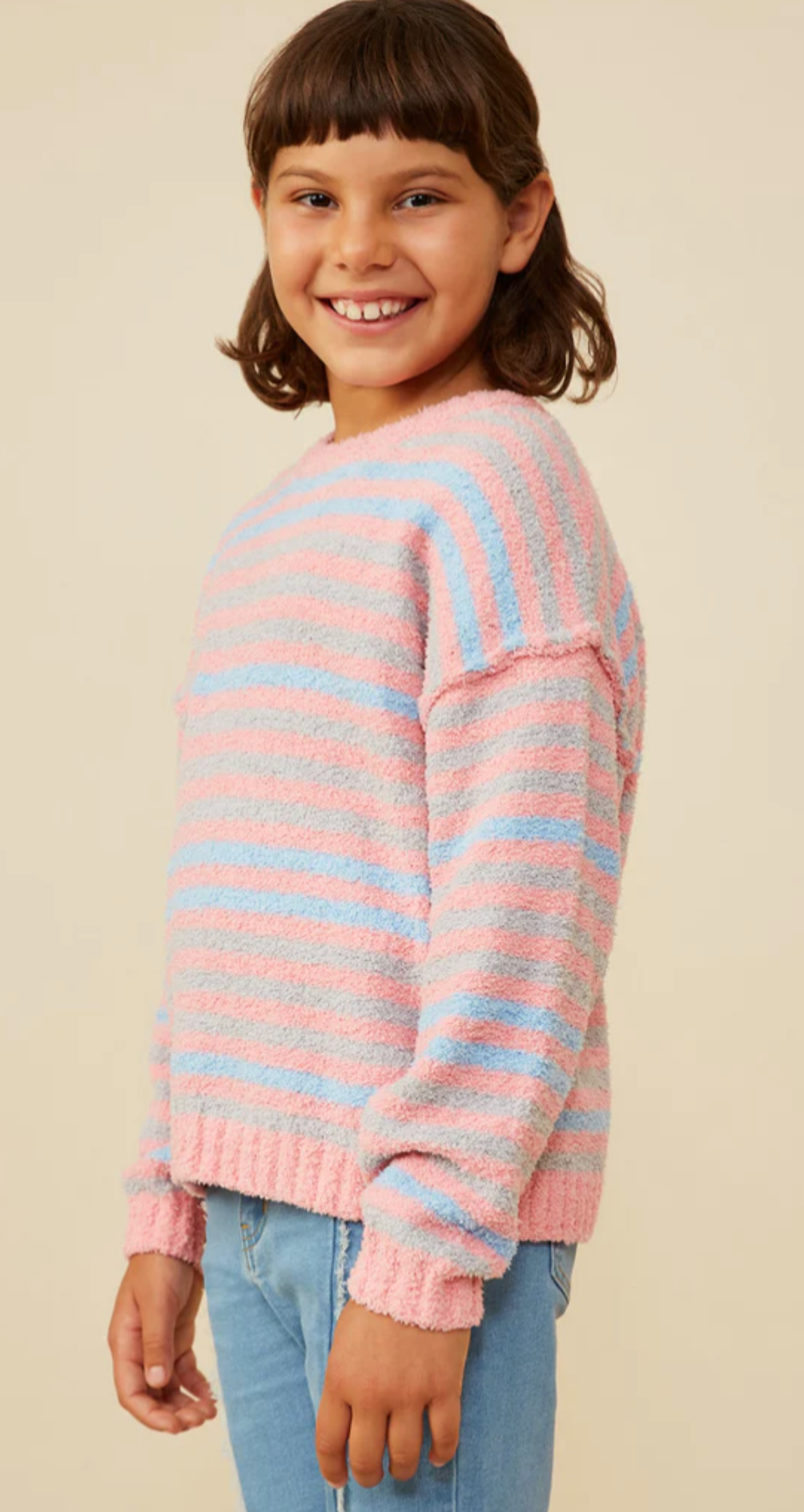 Hayden Girls Ultra Soft Multi Striped Sweater