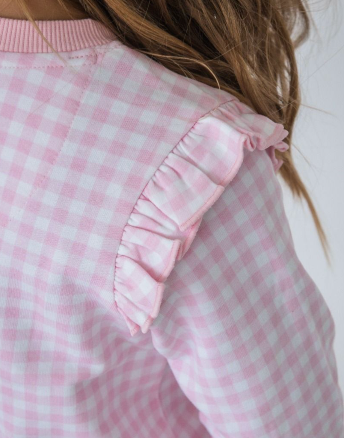 RuffleButts Dear Santa Gingham Sweatshirt
