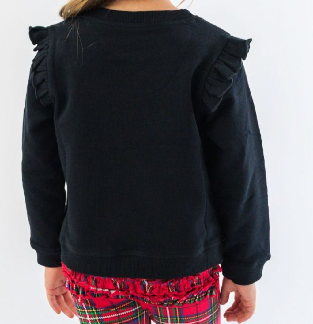 Ruffle Butts Nicholas Plaid Bow Applique Sweatshirt