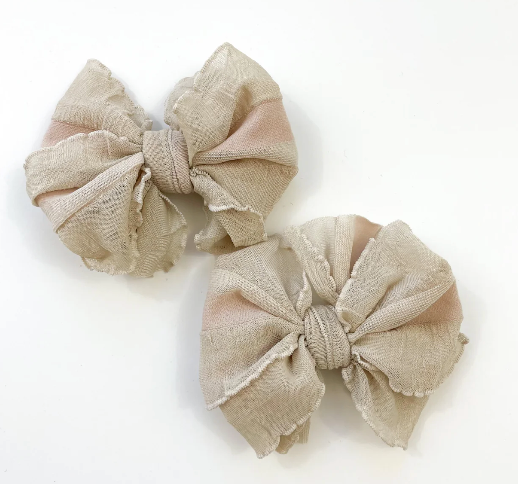 Ruffled Hairbow Clip Set