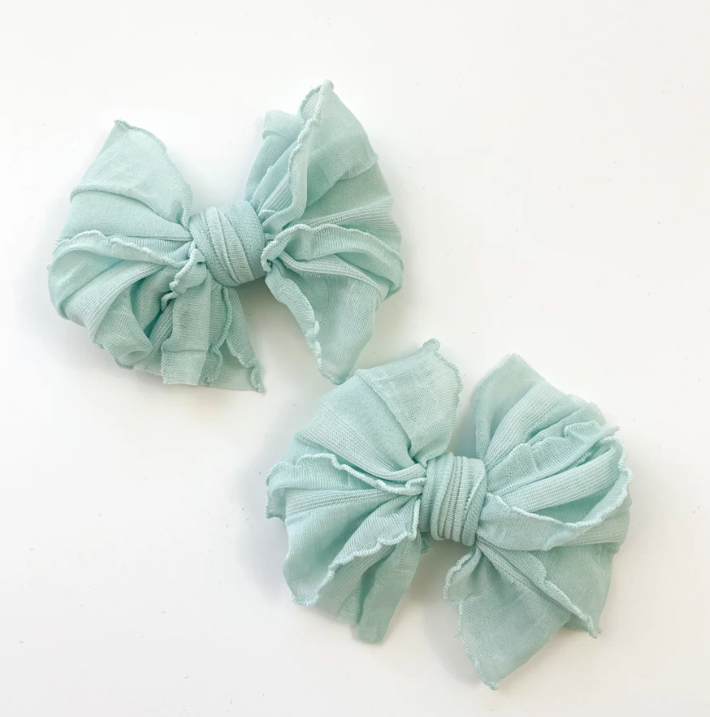 Ruffled Hairbow Clip Set
