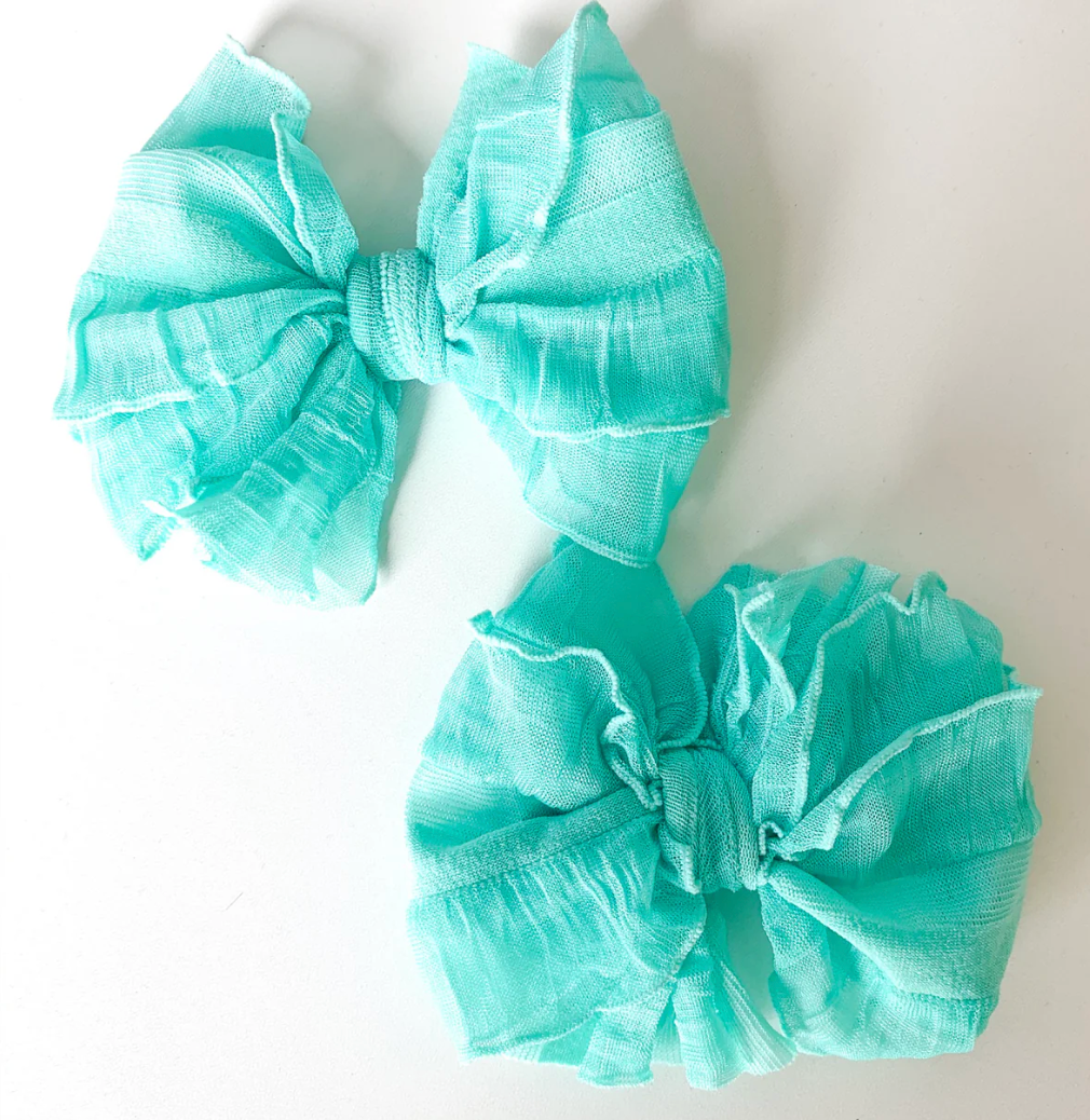 Ruffled Hairbow Clip Set