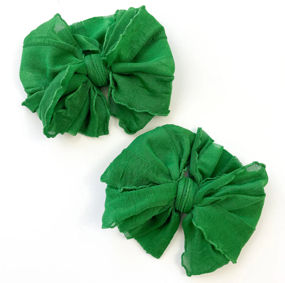 Ruffled Hairbow Clip Set