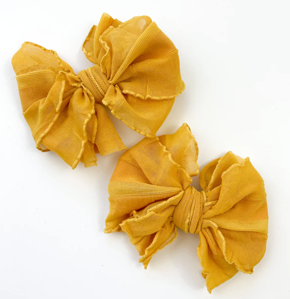 Ruffled Hairbow Clip Set