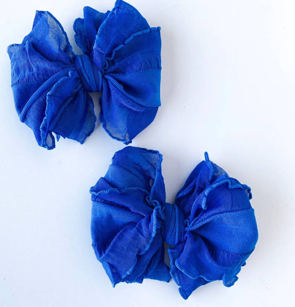 Ruffled Hairbow Clip Set