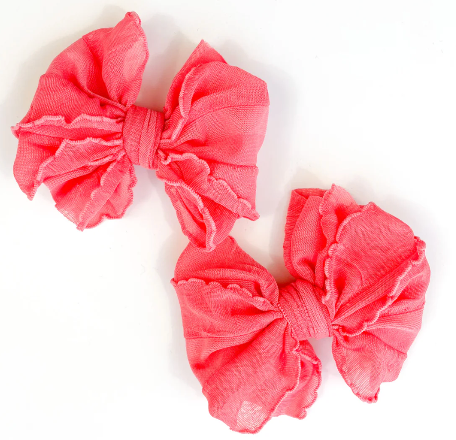 Ruffled Hairbow Clip Set
