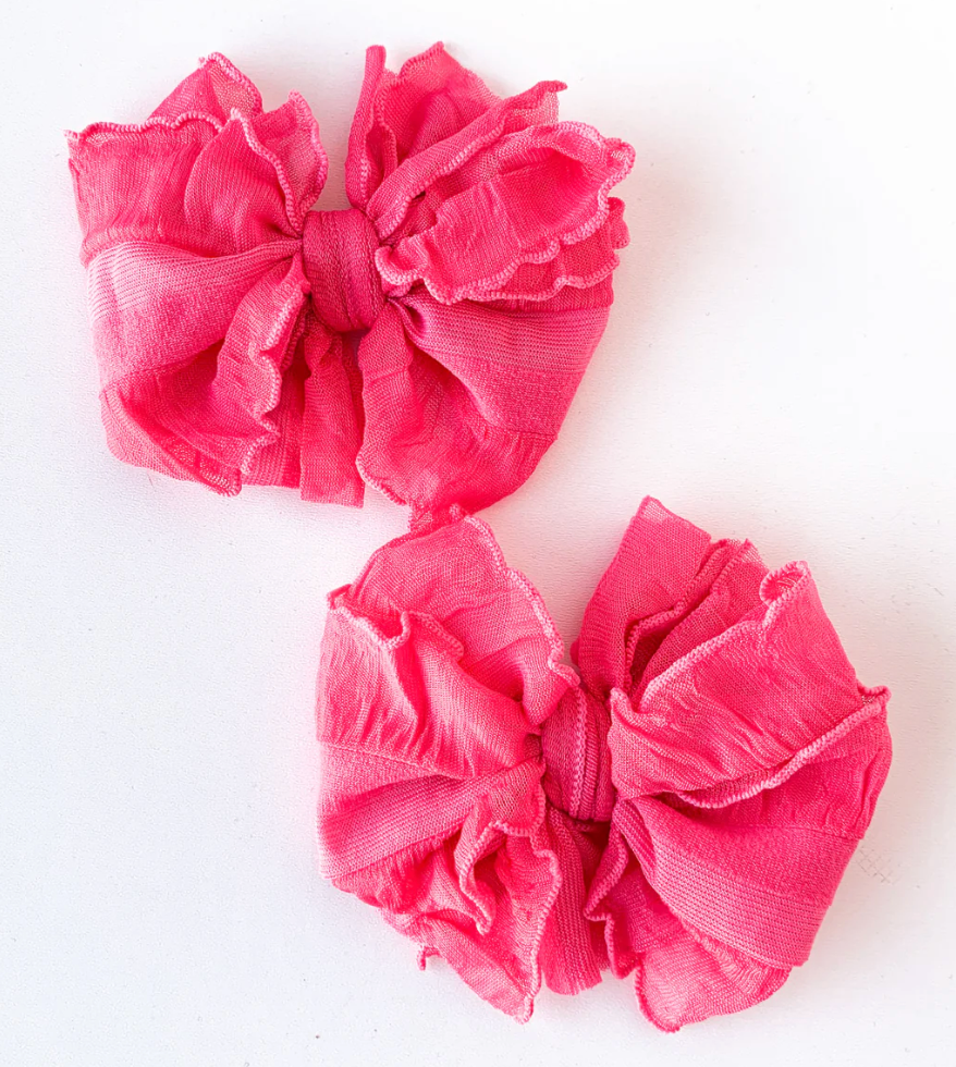 Ruffled Hairbow Clip Set