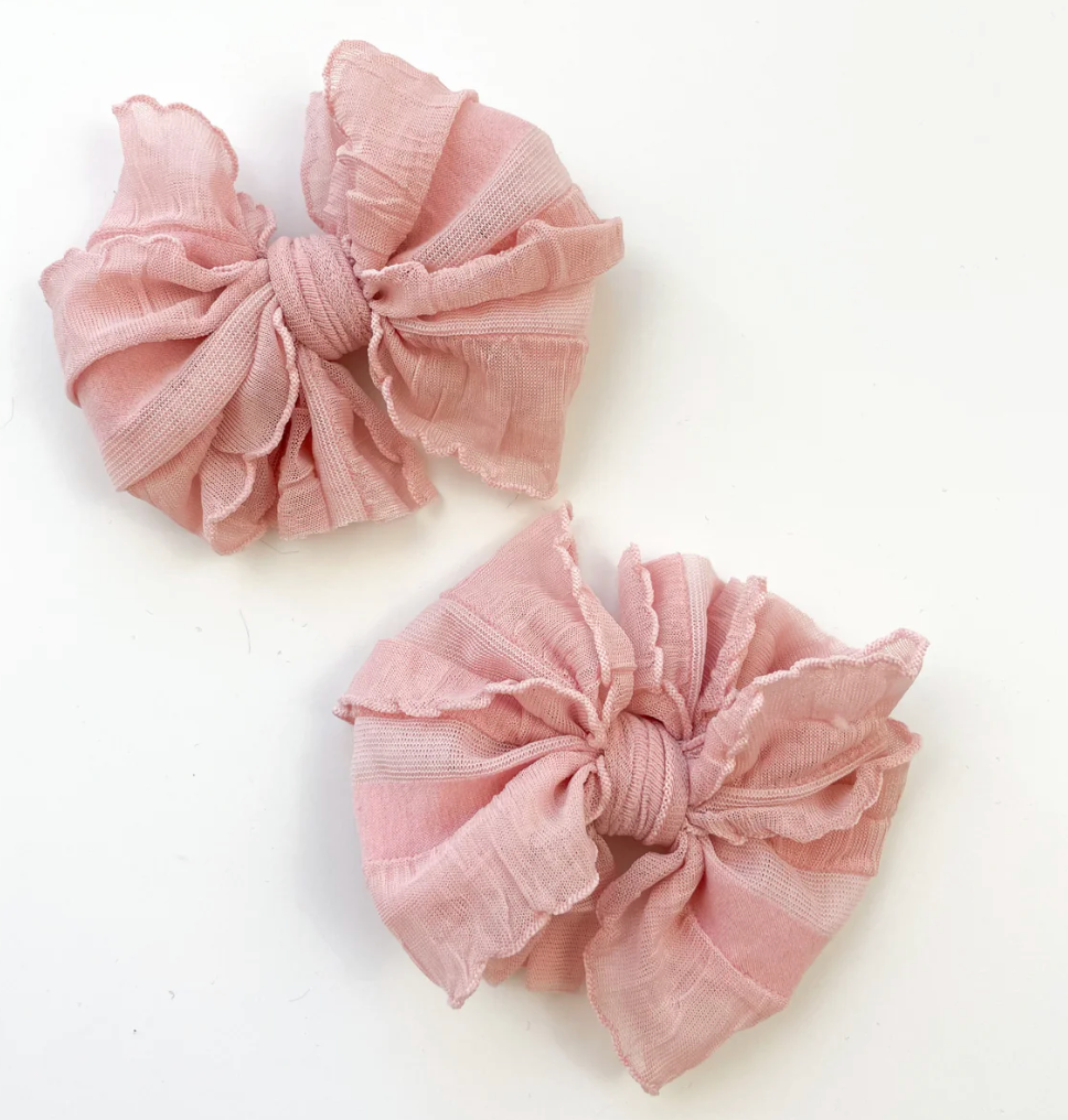 Ruffled Hairbow Clip Set
