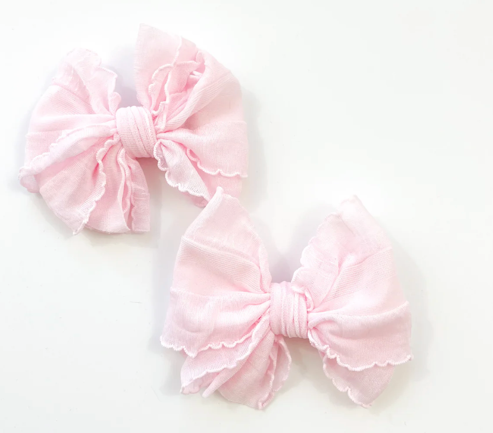 Ruffled Hairbow Clip Set