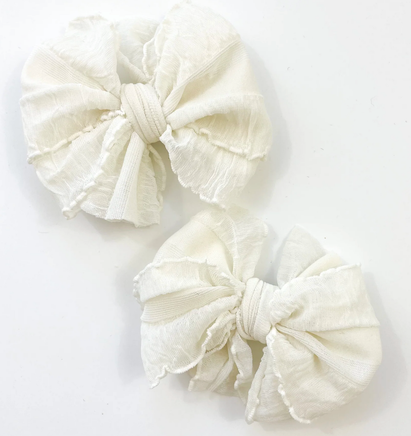 Ruffled Hairbow Clip Set