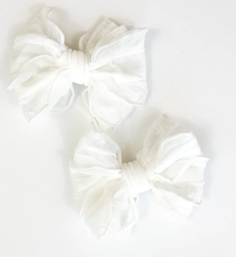 Ruffled Hairbow Clip Set
