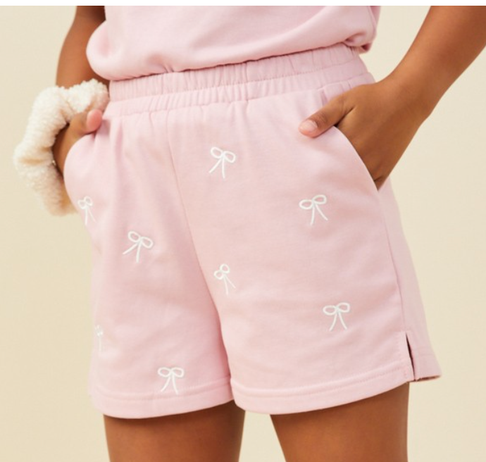 Hayden Girl  Mauve Bow Short Set