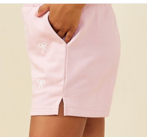 Hayden Girl  Mauve Bow Short Set