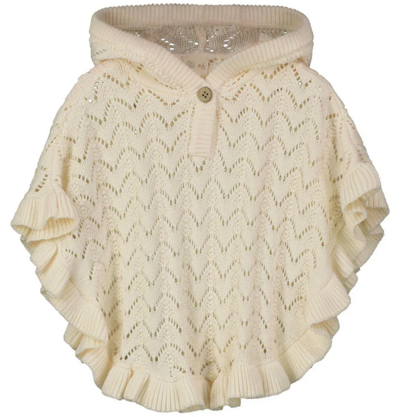 Ettie & H Loveday Hooded Poncho- Cream