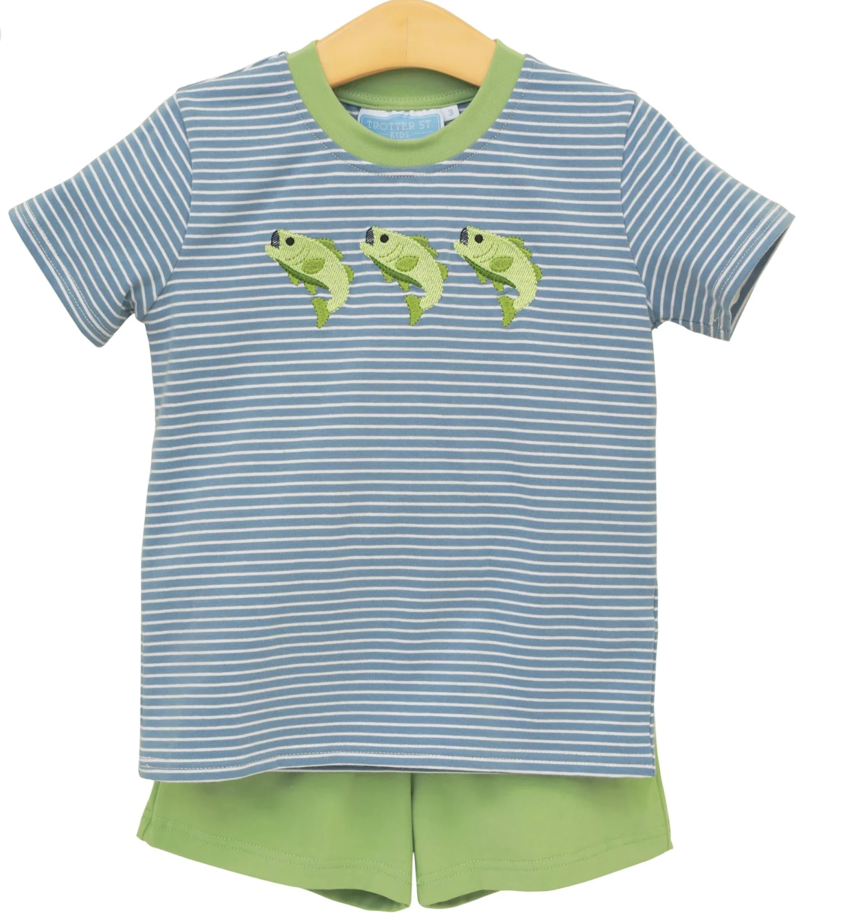 Trotter Street Kid Hooked on Fishing Short Set - Boys