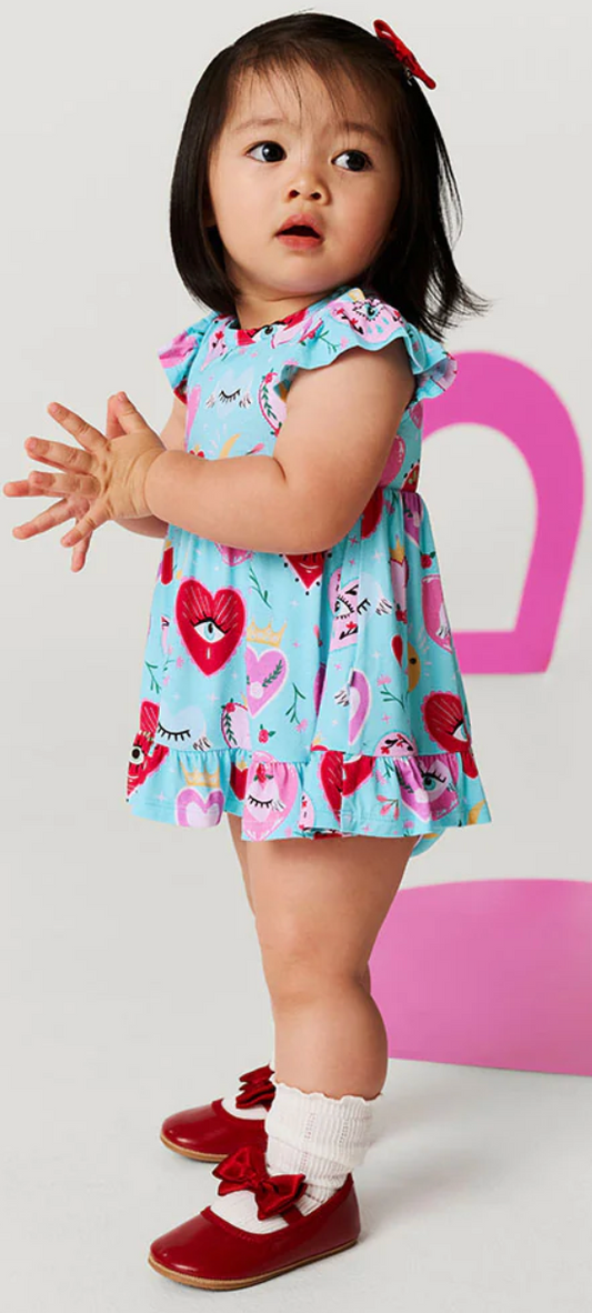 Posh Peanut Sweet Fiona Ruffled Twirl Bodysuit Dress