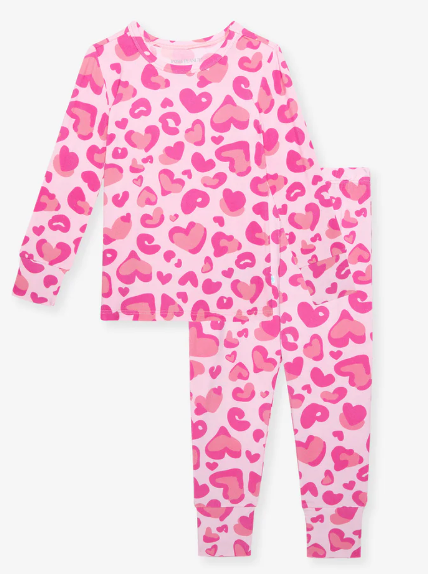 Posh Peanut Love Leopard Classic Pajama Set