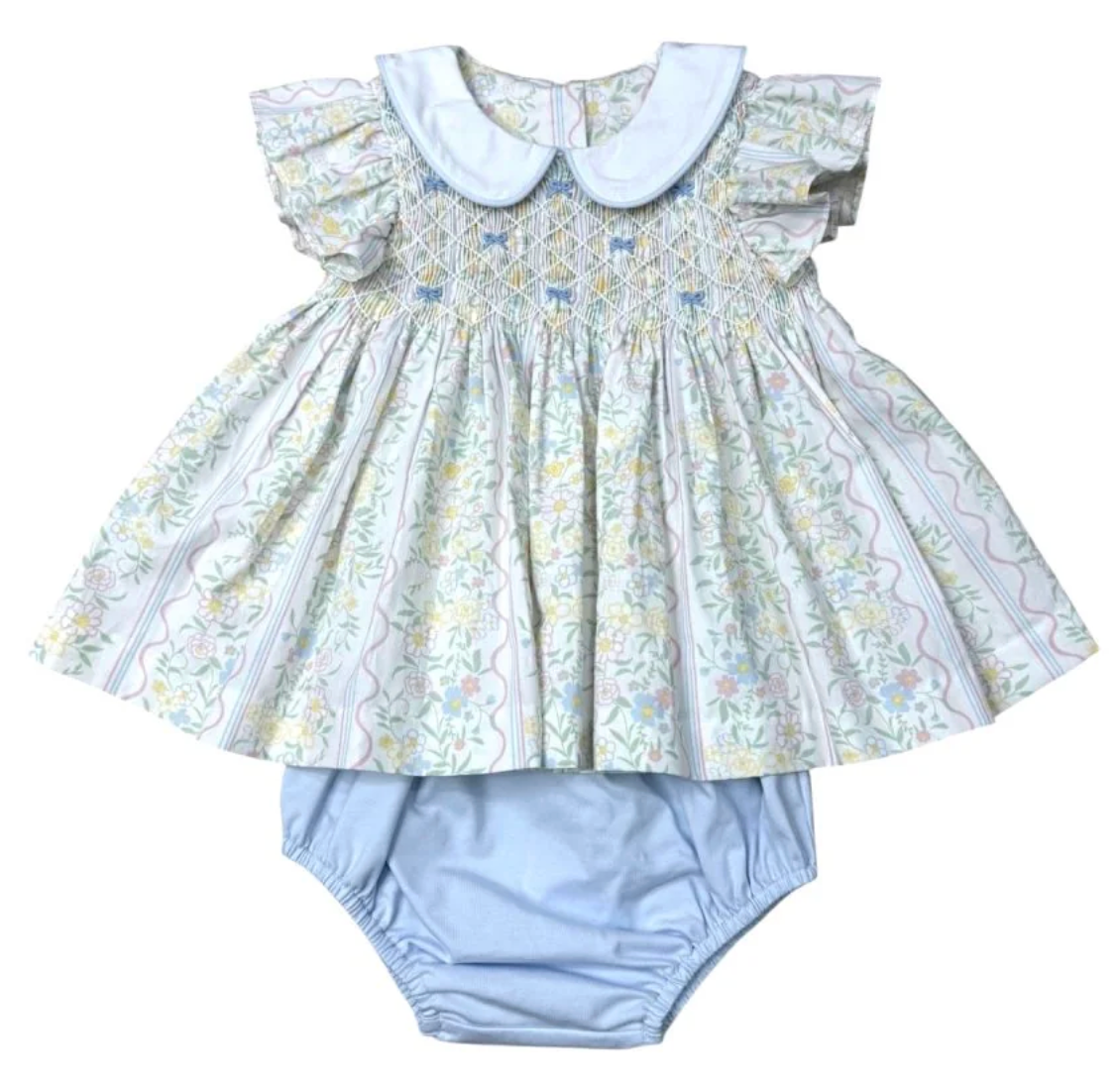 Three Sisters Spring Bouquet Smocked Bloomer Set