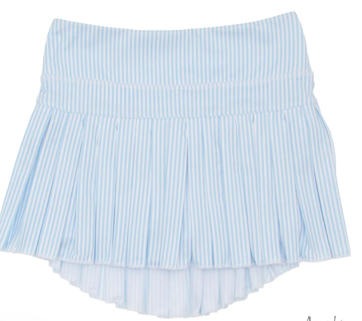 Azarhia Lt Blue Striped Mini Pleat Skort