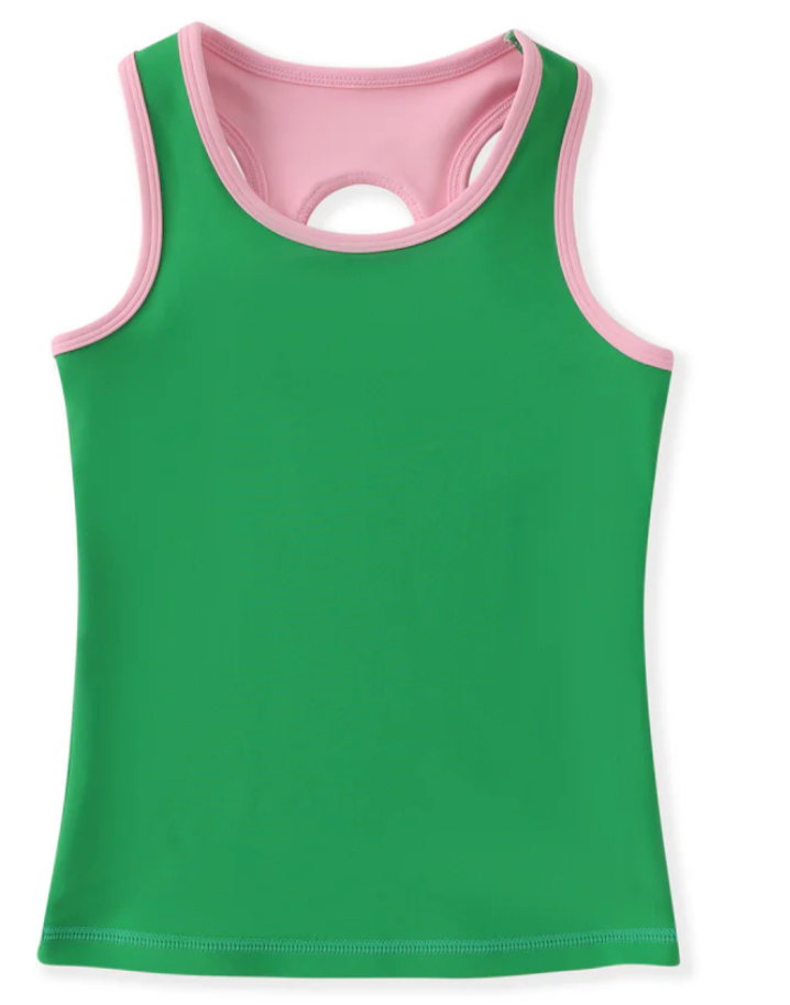 Swoon Baby Country Club Green/Pink Tank