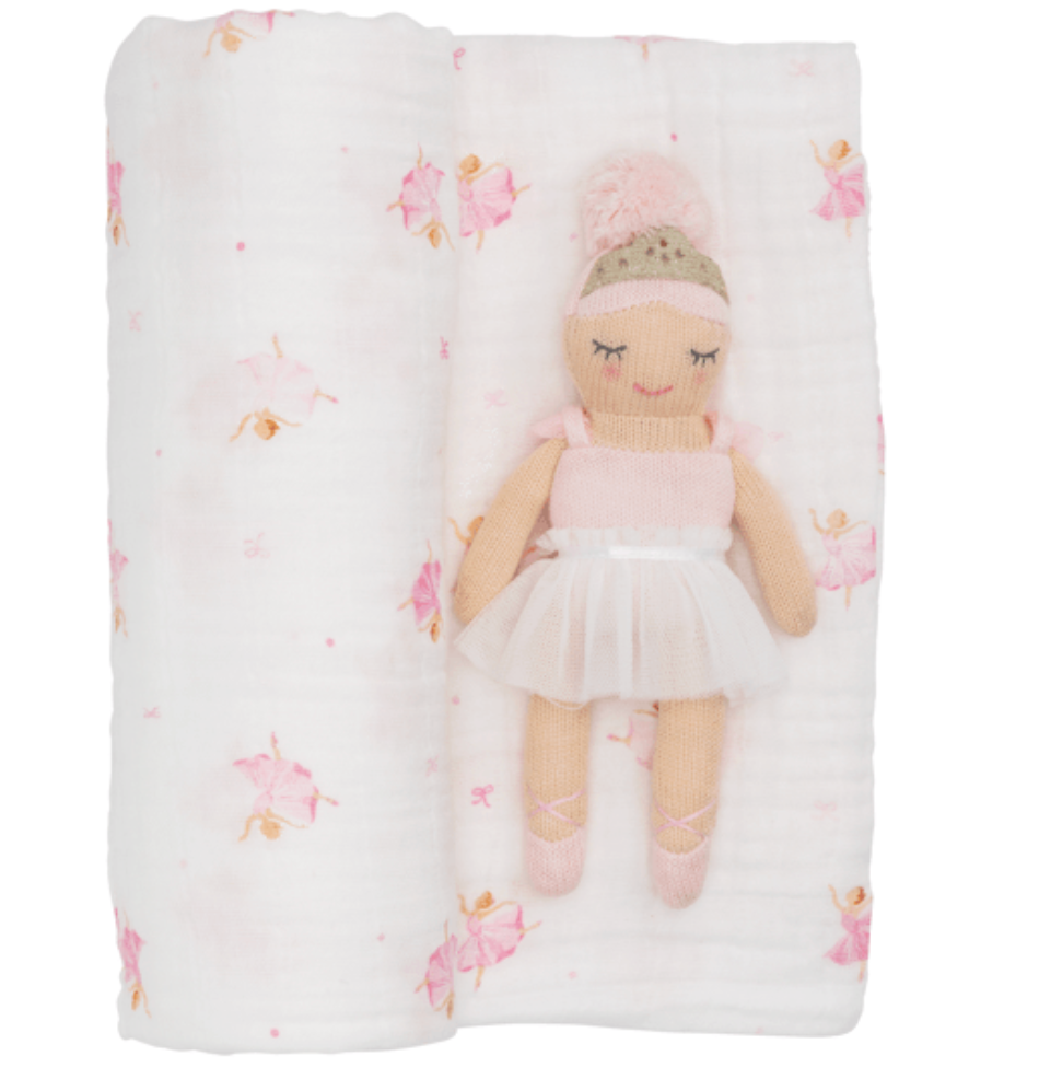 Mud Pie Ballerina Swaddle & Rattle