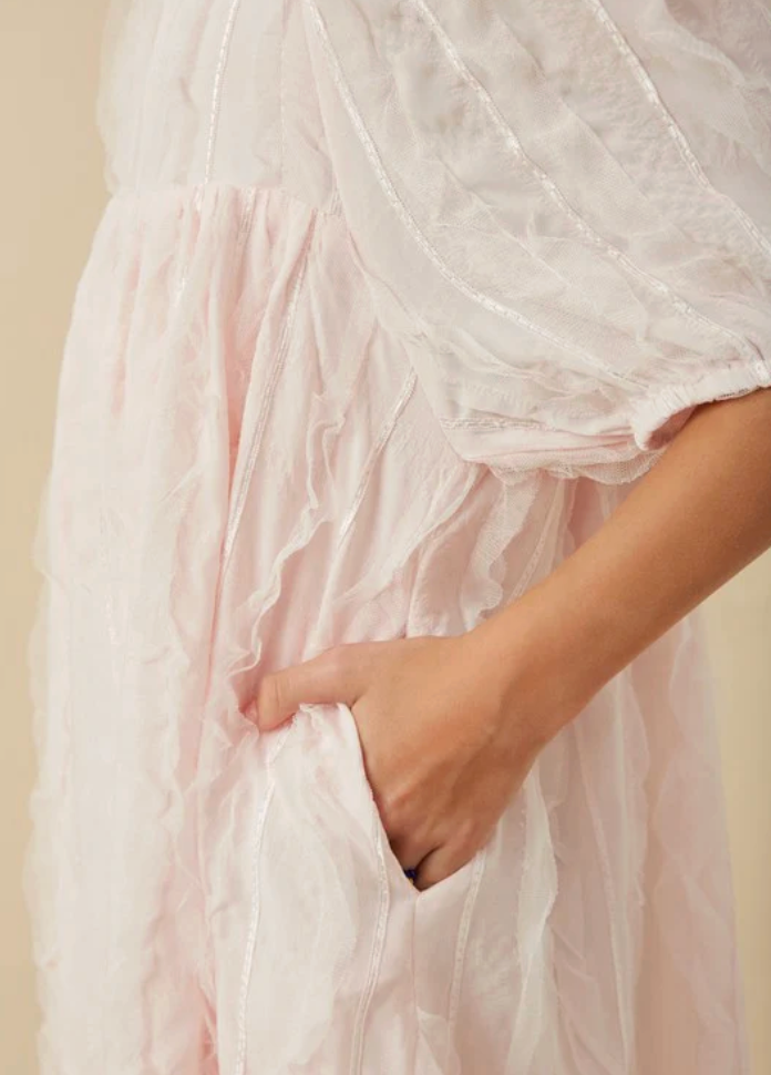 Hayden Girl Ruffled Mesh Square Neck Dress