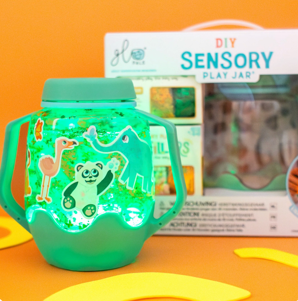 Glo Pals Sensory Play Set Jar -Zoo