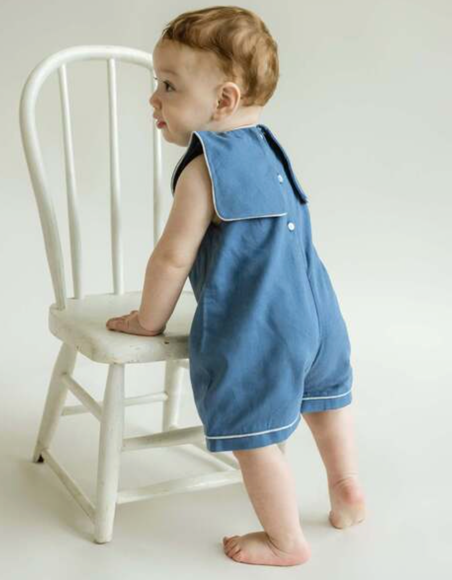 Cuclie Oliver Nautical One Piece Romper - Blue