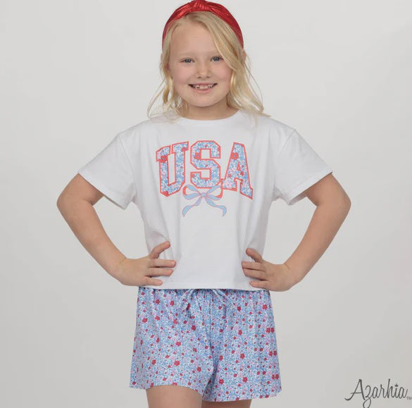 Azarhia American Floral USA Boxy Tee