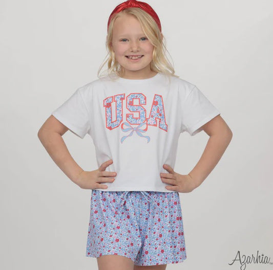 Azarhia American Floral USA Boxy Tee