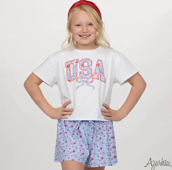 Azarhia American Floral Butterfly Shorts