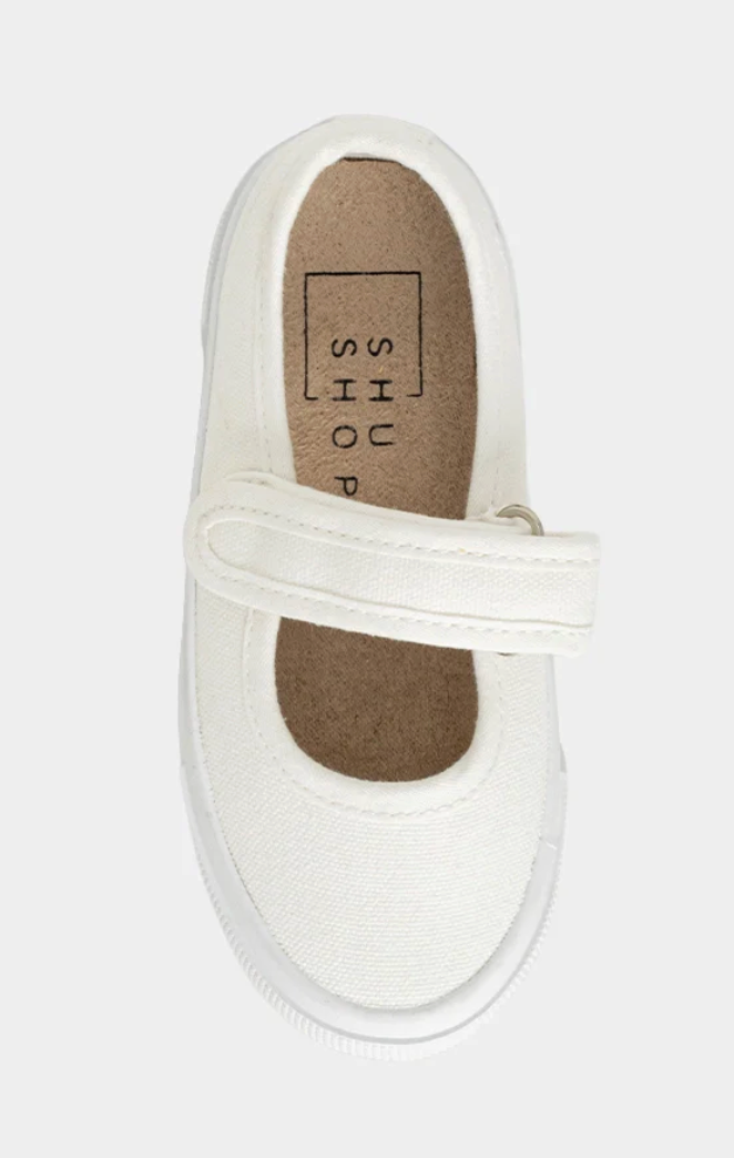 Shu Shop Olivia Mini White Canvas Shoe