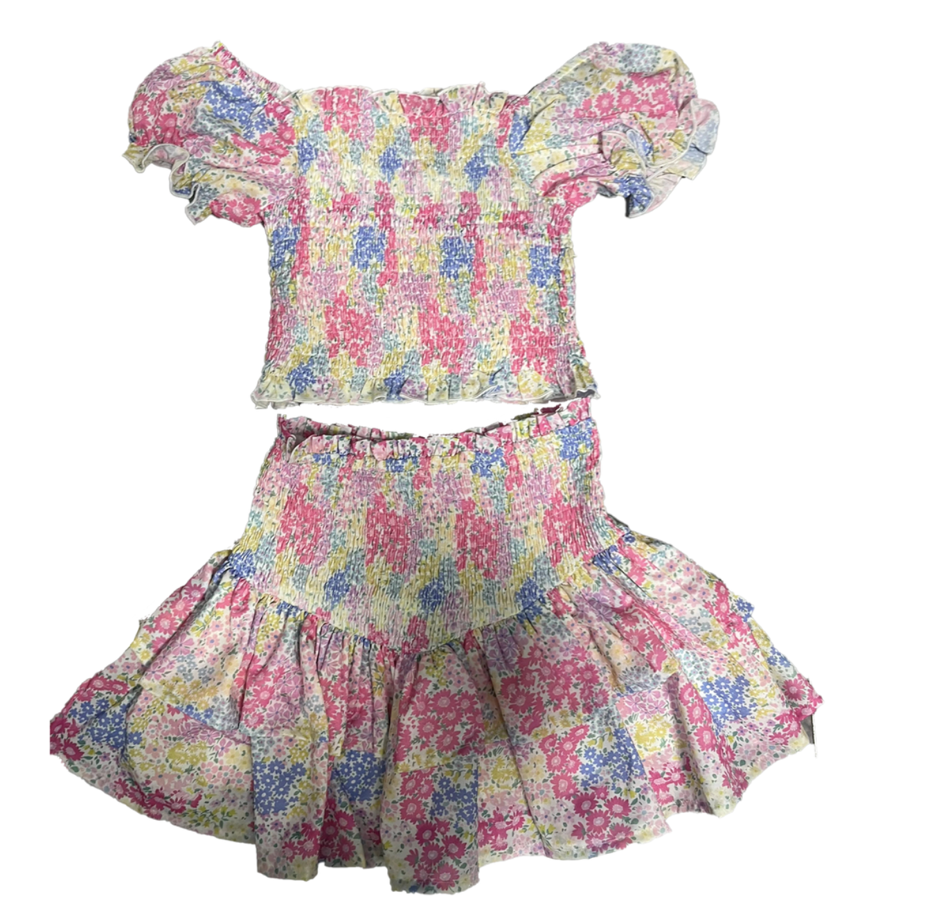 TweenStyle Blooming Ditzy Print Smocked Skirt Set
