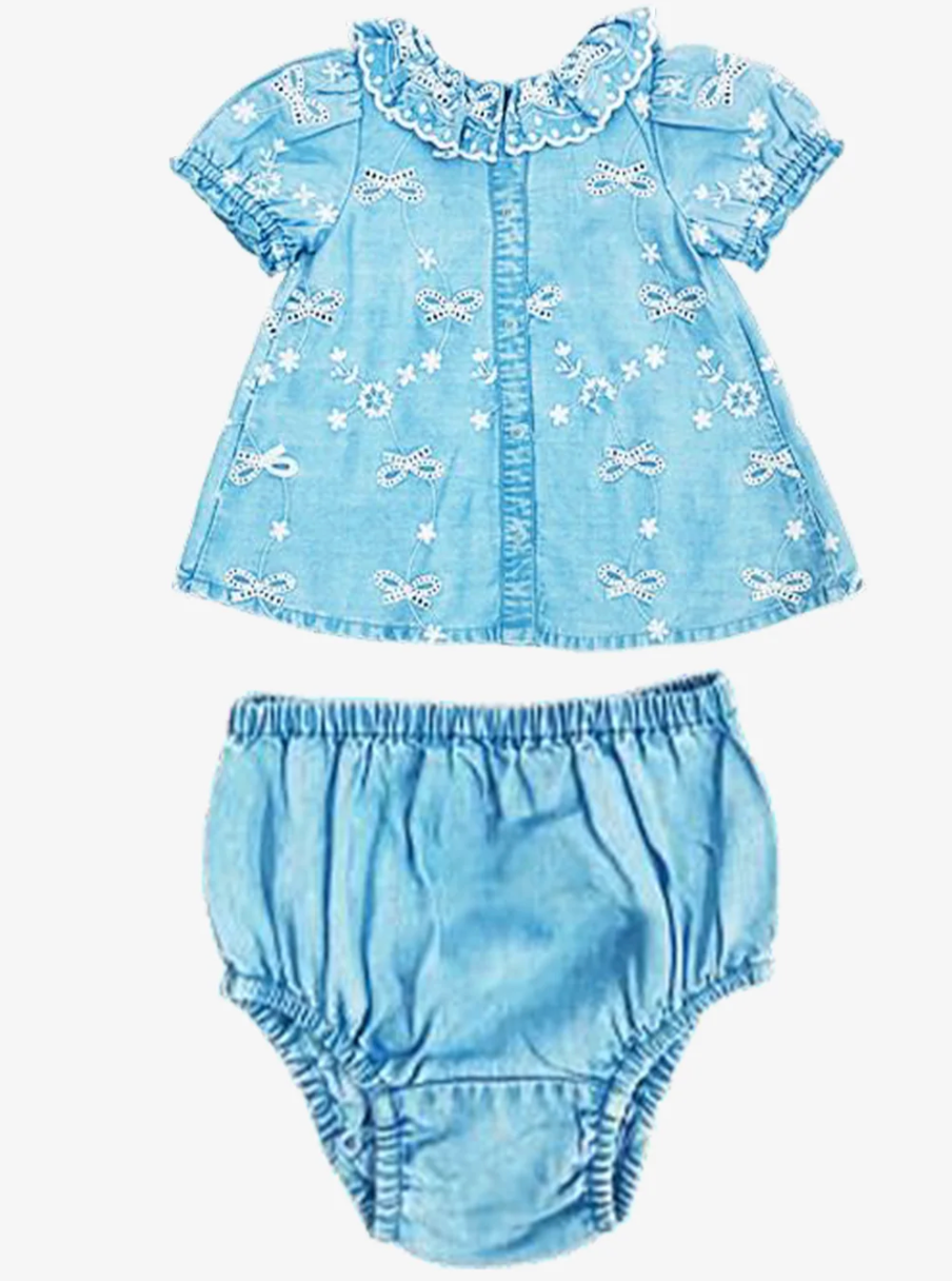 Blu & Blue Freya Embroidered Set