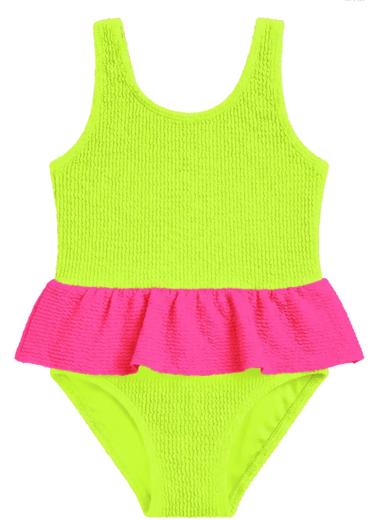 Limeapple Crinkle Peplum One-Piece