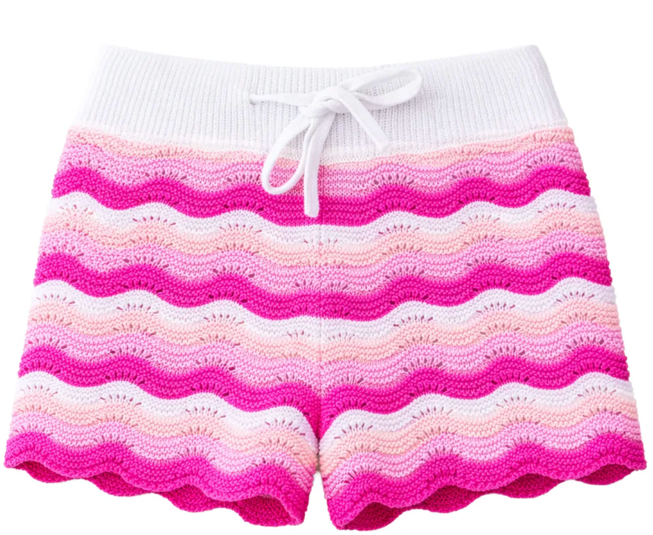 Limeapple Crochet Knit Shorts - Fuchsia