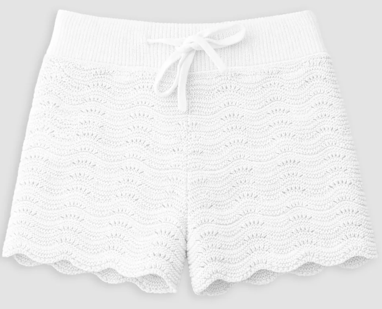 Limeapple Crochet Knit Shorts - White