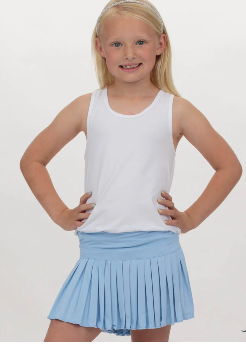 Light Blue Mini Pleated Skort