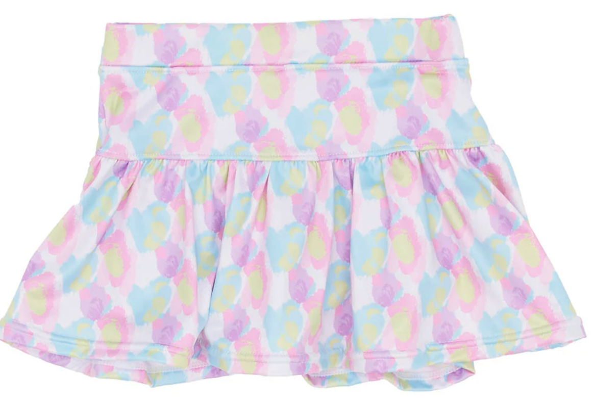 Azarhia Cotton Candy Leopard Gathered Skort